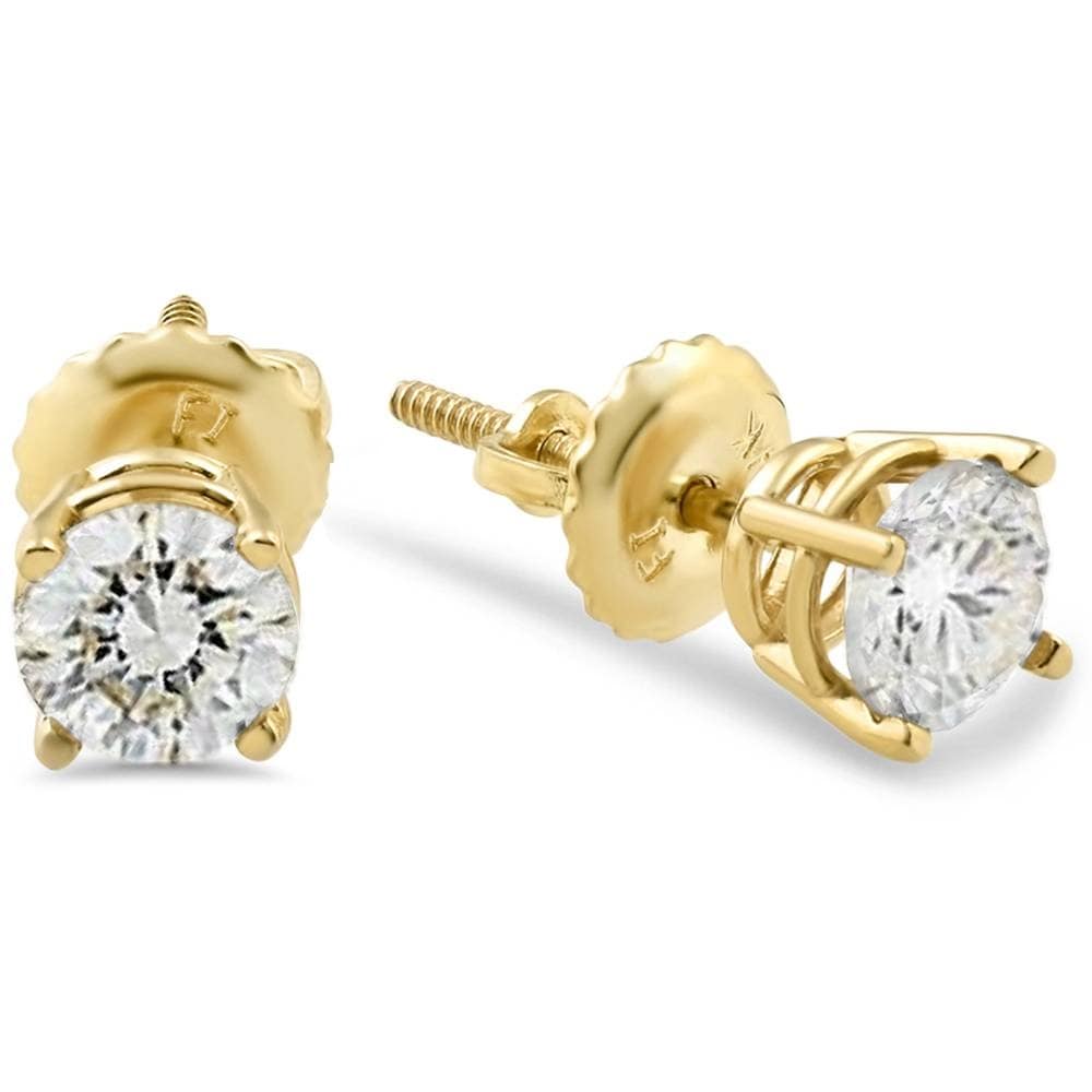 Bliss 14K Yellow Gold 5 8 Ct Tdw Screw Back Diamond Studs White