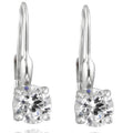 5 8Ct Lever Back Dangle Hoops 14K White Gold Earrings Lab Grown