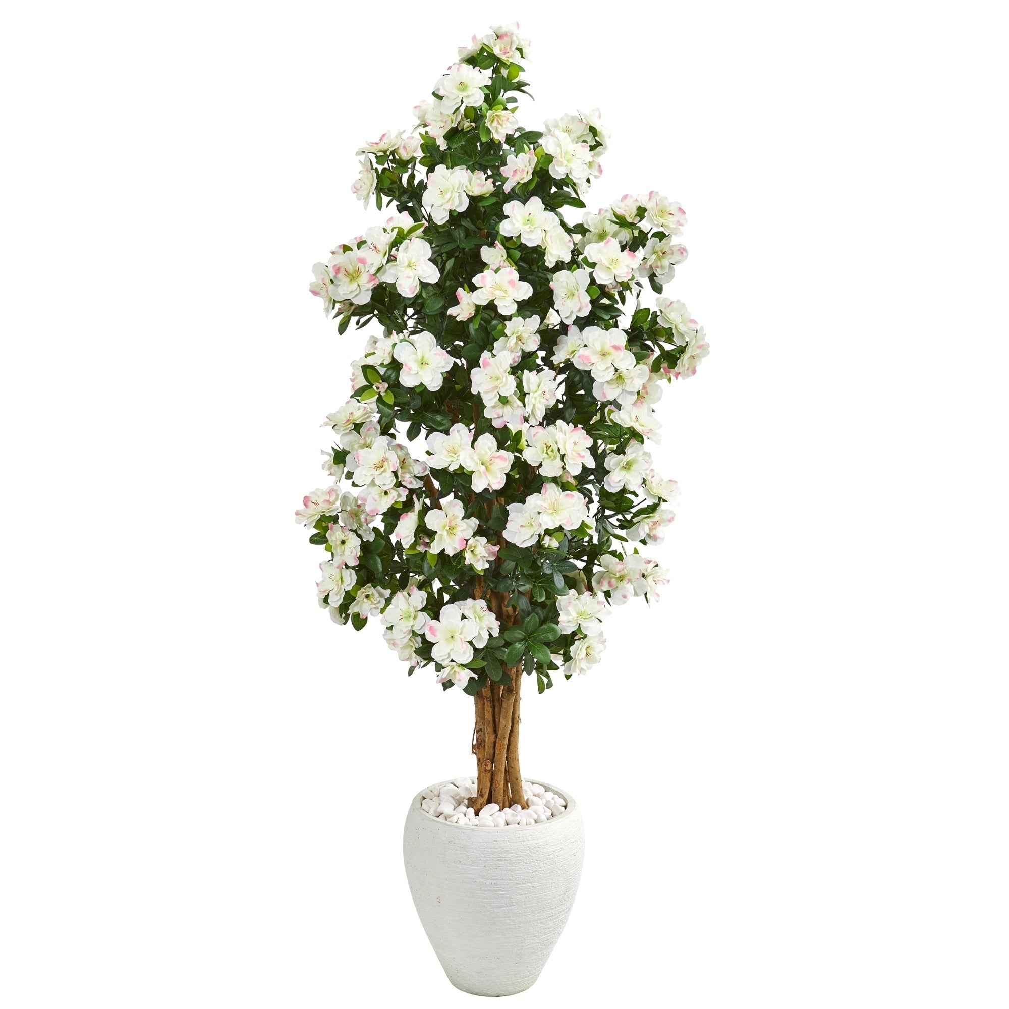 5 Azalea Artificial Tree In White Planter