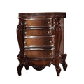 5 Drawer Wooden Chest With Oversized Scroll Legs Cherry Brown