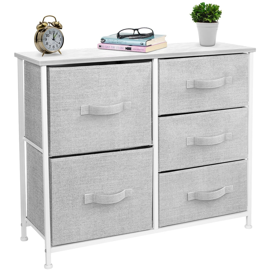 5 Drawers Chest Dresser Black