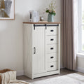 5 Drawers Dresser Storage Cabinet With Sliding Barn Door Chest Of Drawers Hallway Cabinet With Drawers