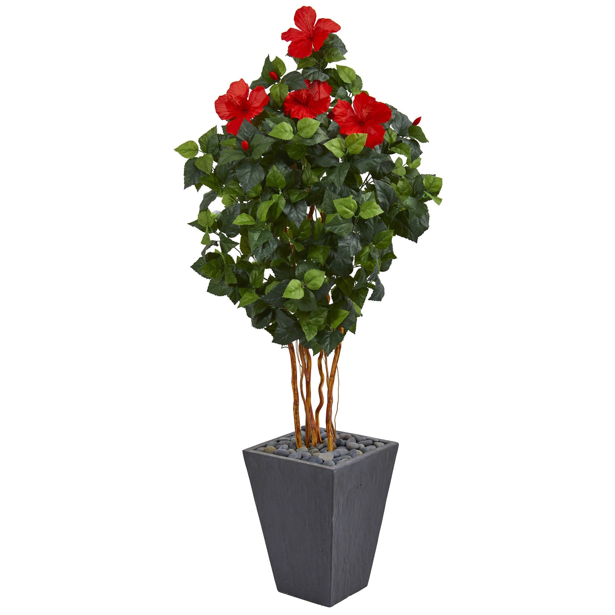 5 Hibiscus Artificial Tree In Slate Planter
