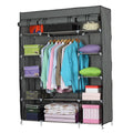 5 Layer 12 Compartment Non Woven Fabric Wardrobe Portable Closet 52.4 X 18.1 X 67