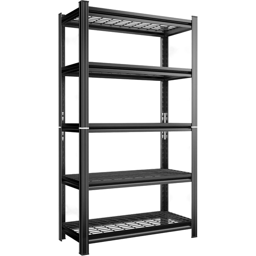 5 Layer Metal Storage Rack Adjustable Height Storage Rack 2000 Pound Load Suitable For Garages Kitchens Supermarkets