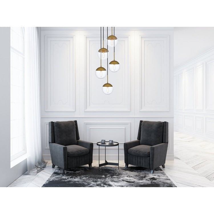 5 Light 18 Inch Pendant With Clear Glass