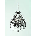 5 Light Black Chandelier With Black Crystals
