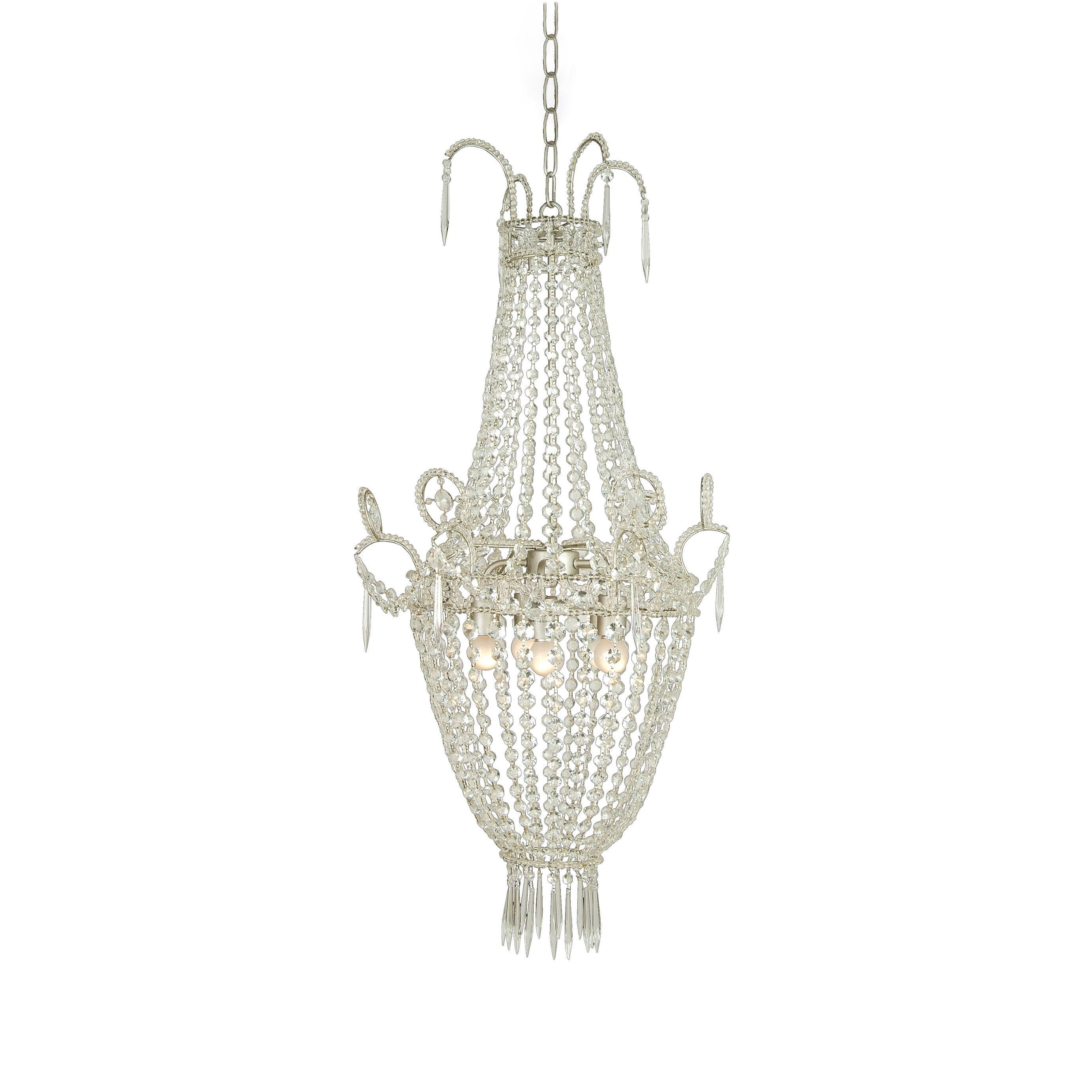 5 Light Chrome Chandelier With Clear Crystals