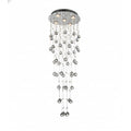 5 Light Chrome Chandelier With Clear Hanging Crystal Balls