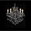 5 Light Chrome Chandelier With Smoke Crystals