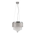 5 Light Chrome Metal Chandelier With Clear Crystals
