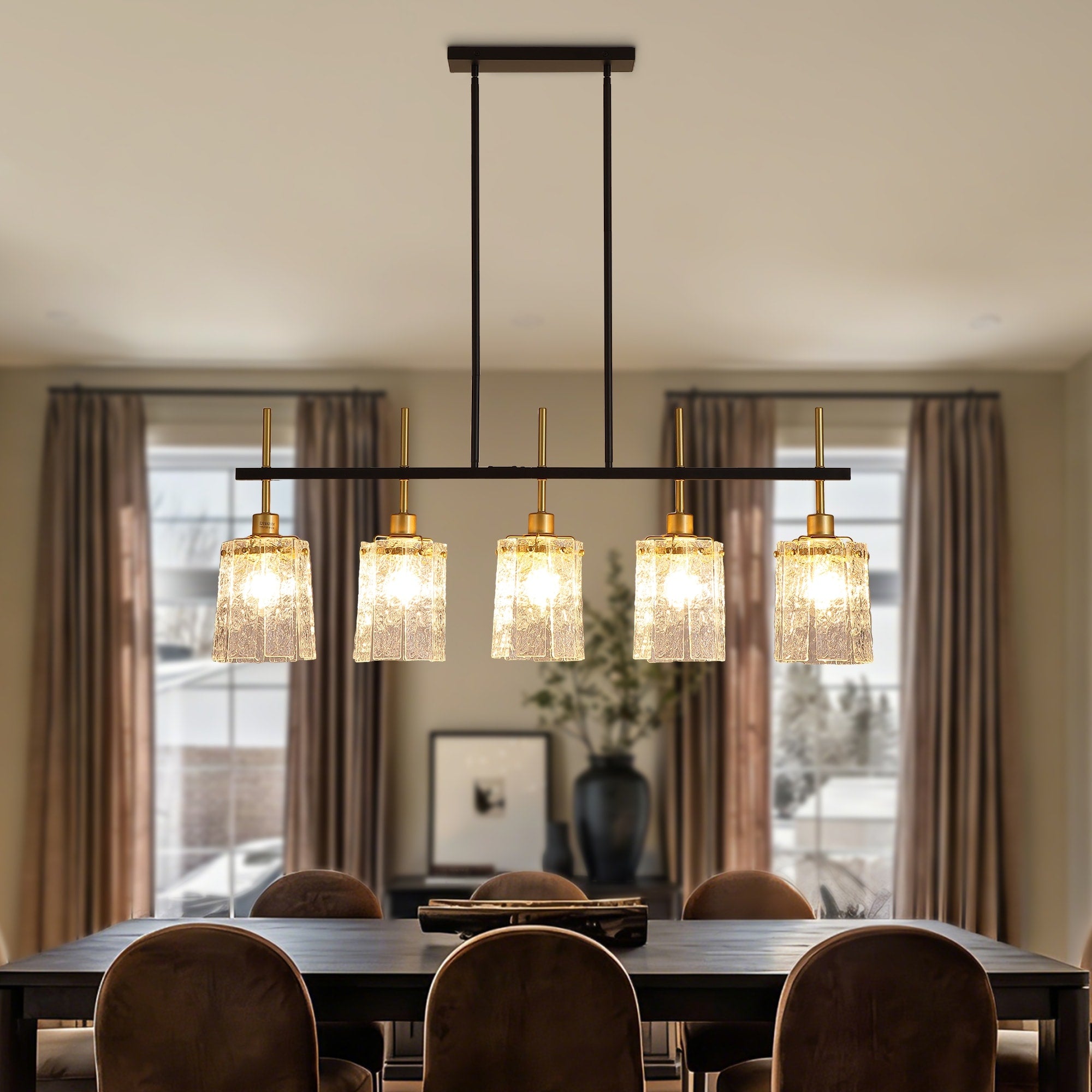 5 Light Dining Room Light Fixture Over Table Kitchen Island Lighting Rustic Chandeliers