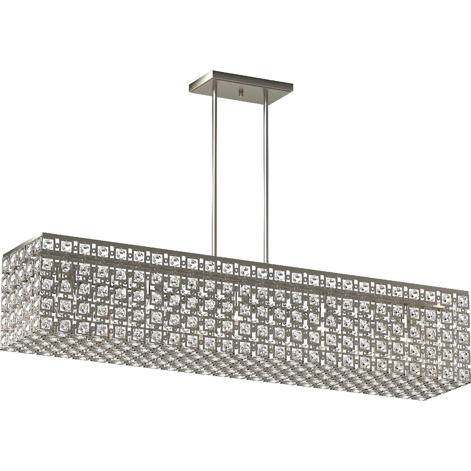 5 Light Indoor Elegant Glam Brushed Nickel Rectangle