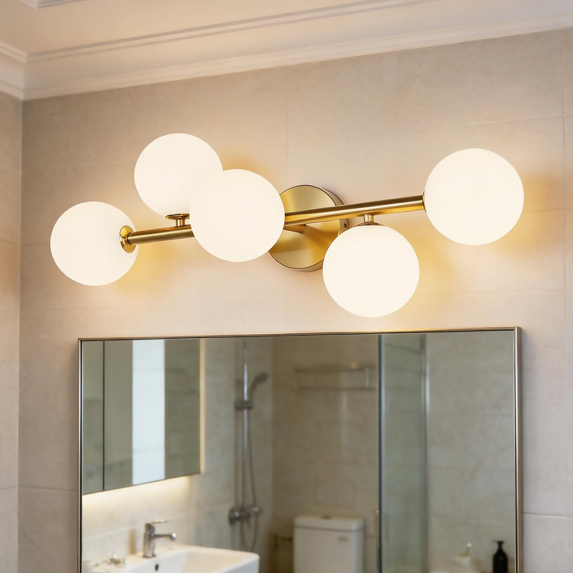 5 Light Modern Bathroom Wall Scones 27 In