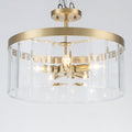 Rennnsan 5 Light Modern Brass Convertible Pendant Semi Flush Mount For Dining Room Living Room 5 Light