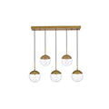 5 Light Pendant With Clear Glass Brass Chrome Black