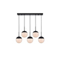 5 Light 42 Inch Pendant With Frosted White Glass
