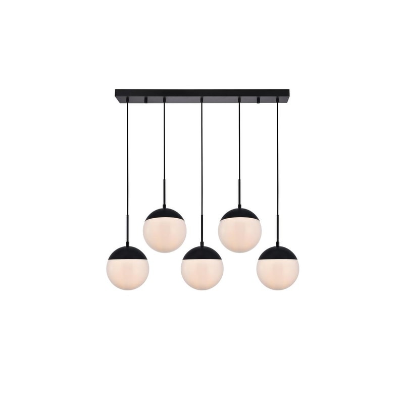 5 Light 42 Inch Pendant With Frosted White Glass