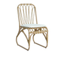 5 Pcs Outdoor Dining Set For 4 Square Table With Acacia Wood Top Rattan Chairs