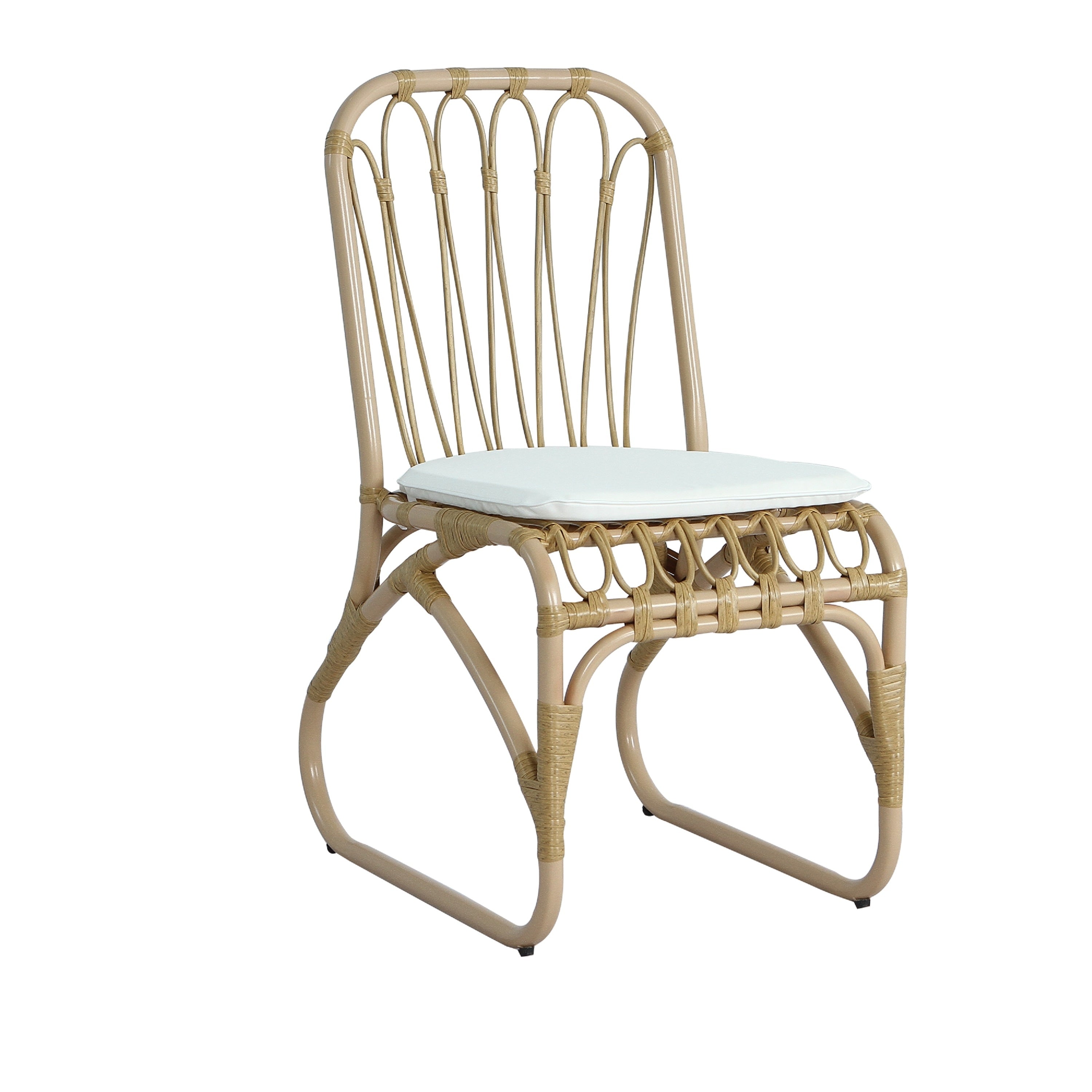 5 Pcs Outdoor Dining Set For 4 Square Table With Acacia Wood Top Rattan Chairs