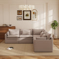 5 Piece 117 L Shaped Upholstered Corner Modular Sectional Sofa Cloud Couch Modern Minimalist Upholstered Couches