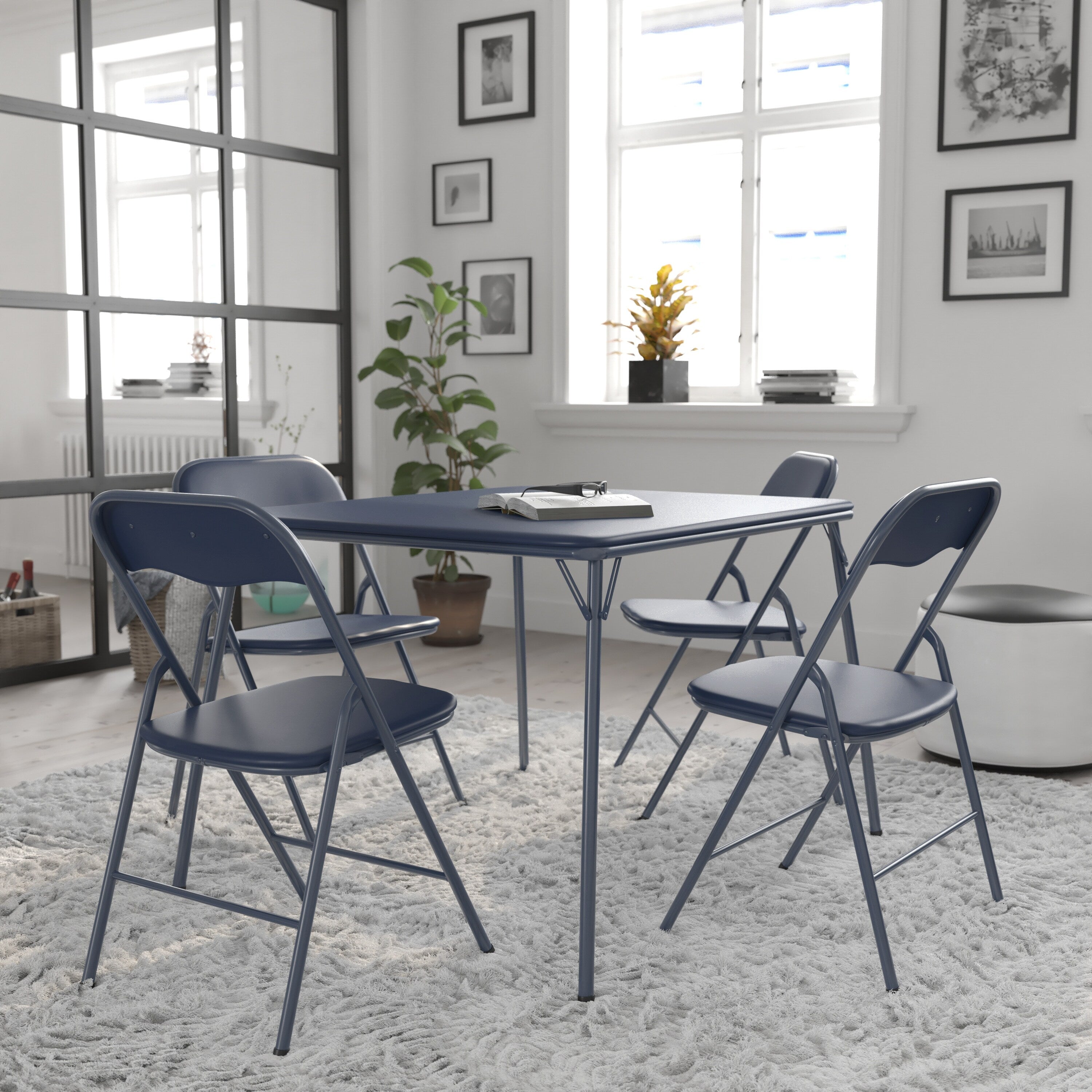 5 Piece Folding Card Table And Chair Set