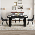 5 Piece Modern Dining Set 64.5X35.4 Inch Textured Table 4 High Resilience Fabric Chairs With Metal Legs