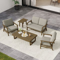 5 Piece Outdoor Patio Conversation Set With Cushions