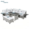 5 Piece Outdoor Patio Rattan Sofa Set Sectional Pe Wicker L Shaped Garden Furniture Set With 2 Extendable Side Tables