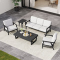 5 Piece Outdoor Waterproof Patio Armchair Sofa Set With Cushions