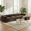 5 Piece Velvet Modular Sectional Sofa With Ottoman