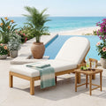 5 Position Adjustable Outdoor Chaise Lounge With Arched Backrest By Leisure Zone