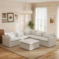 5 Seat Cloud Modular Sectional Couch With 1 Ottoman Comfort L Shaped Sofa For Living Room Deep Seat Corner Couch