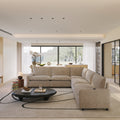 5 Seater Linen Oversized Modular Sectional Sofa With Three Power Recliner Cloud Reclining Couch With