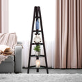 5 Shelf Corner Ladder Espresso Bookcase