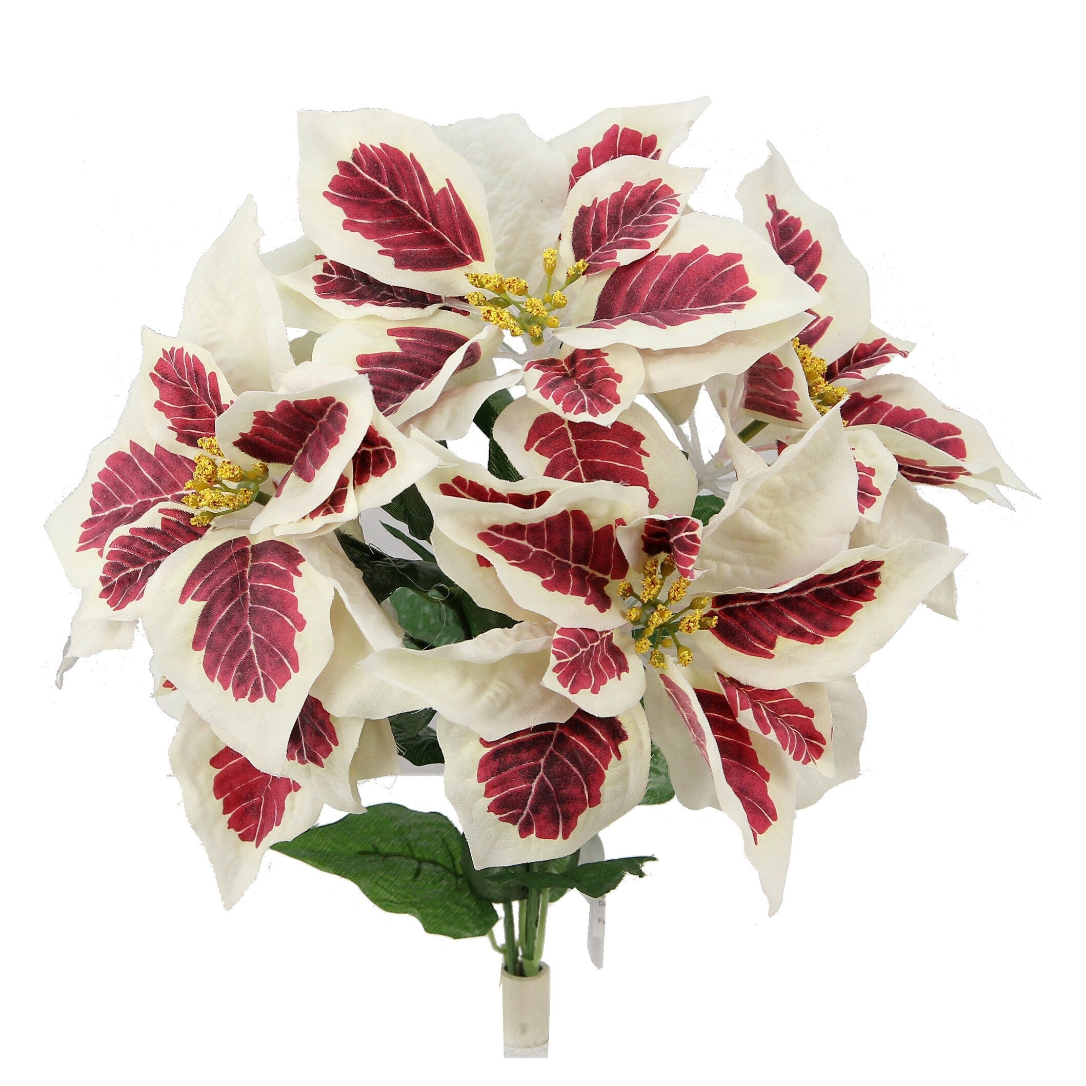 5 Stems Artificial Poinsettia Christmas Flower Bush