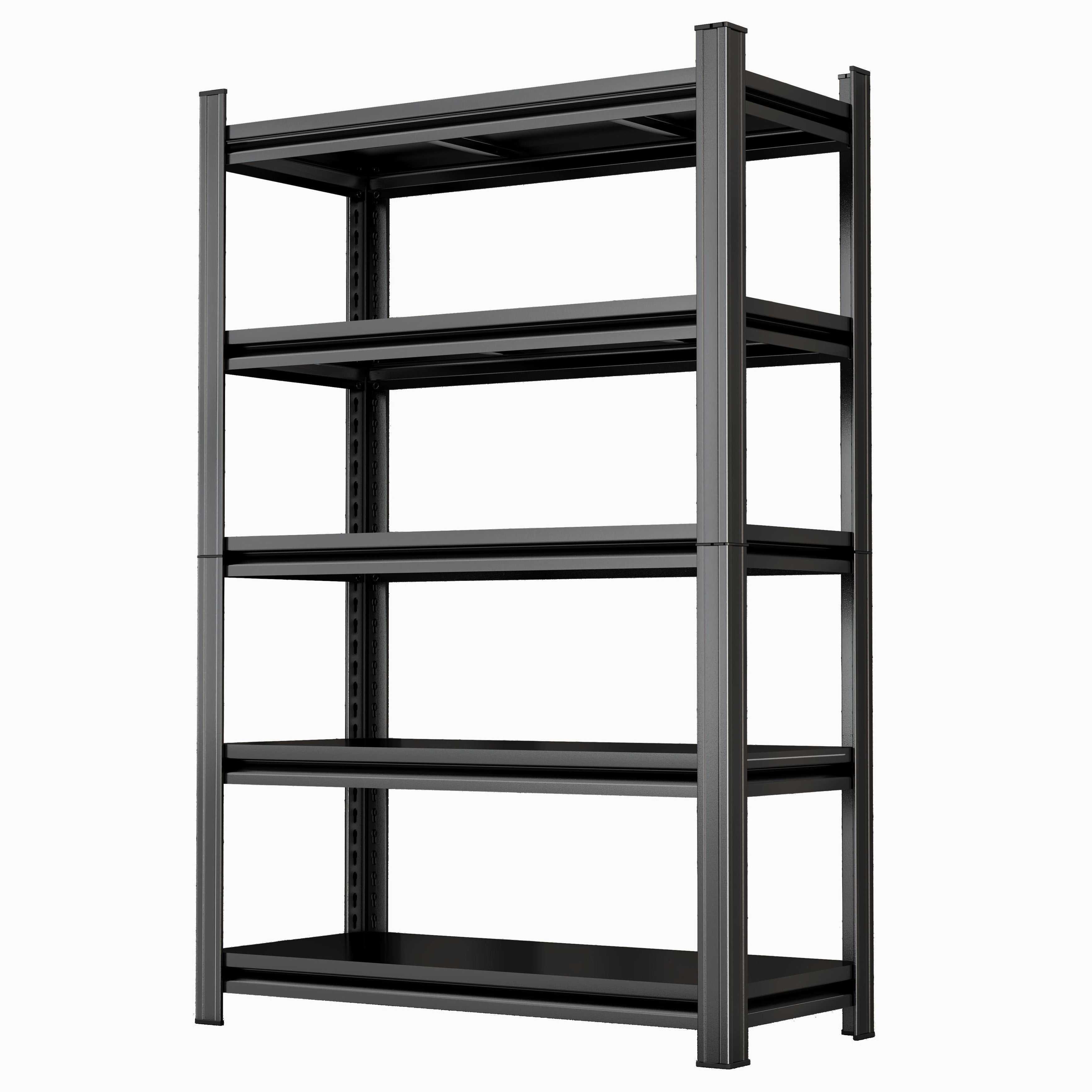 5 Tier Storage Shelves 2200Lbs Adjustable Metal Shelving Unit Black Needs Assembly