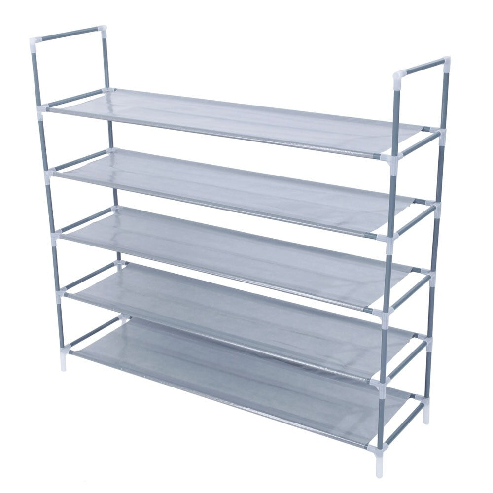 5 Tiers Shoe Rack 25 Pairs Non Woven Fabric Shoe Tower Organizer Cabinet