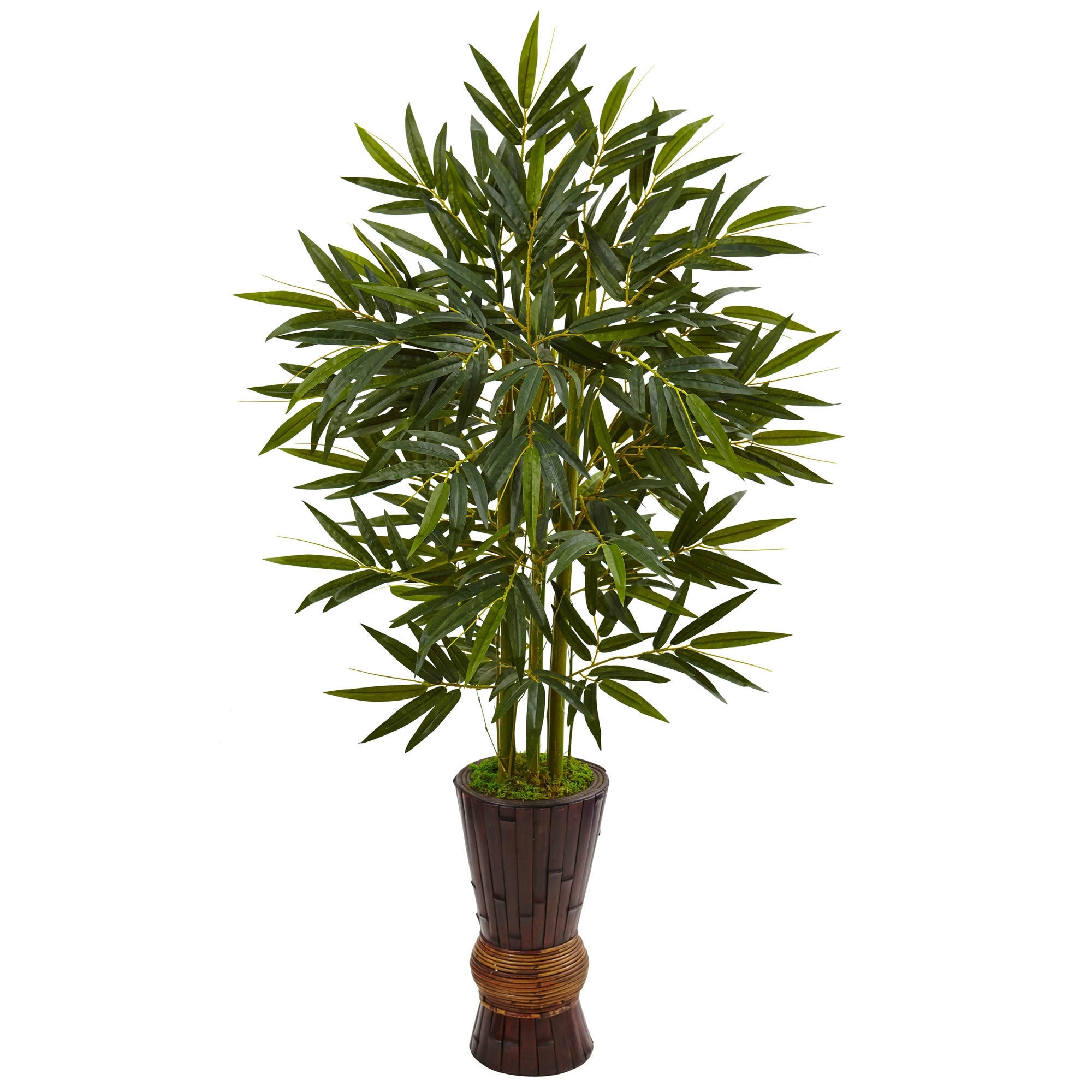 Nearly Natural 5 Foot Bamboo Tree In Bamboo Planter