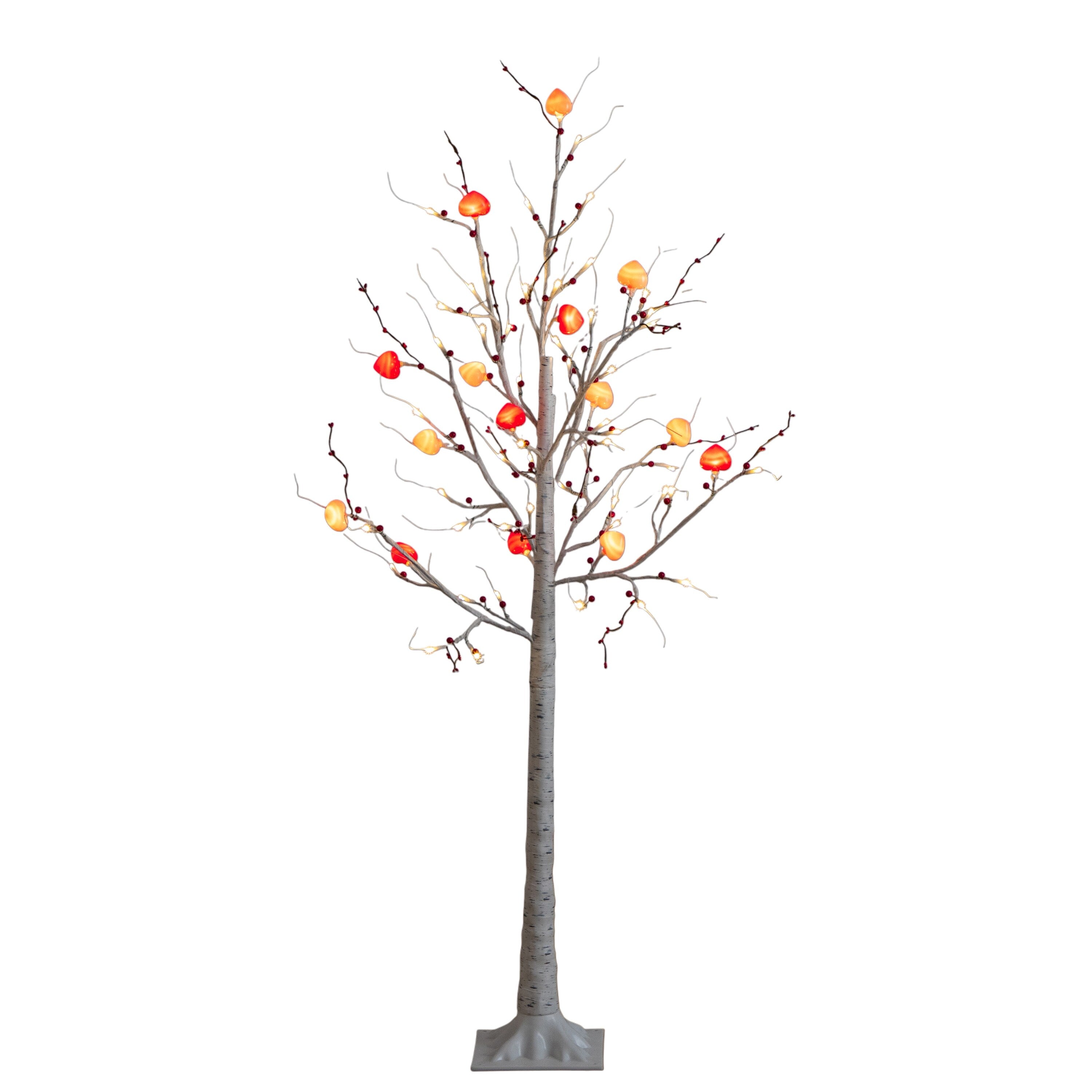 5 Ft Pre Lit Valentines Day Twig Tree With 72 Heart Shaped Led Lights