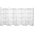 5 Ft. Tall Window Pane Shoji Screen White 8 Panels