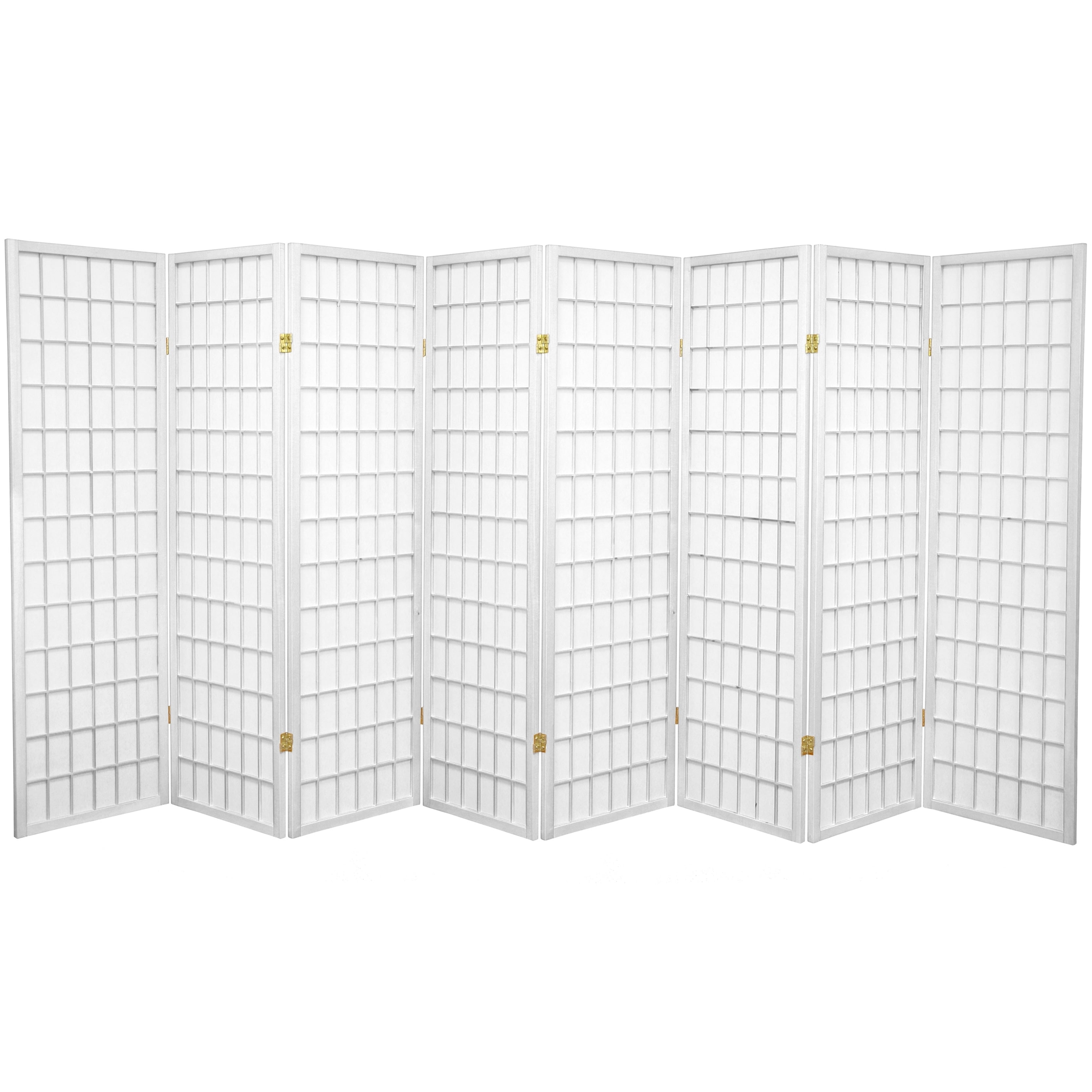 5 Ft. Tall Window Pane Shoji Screen White 8 Panels