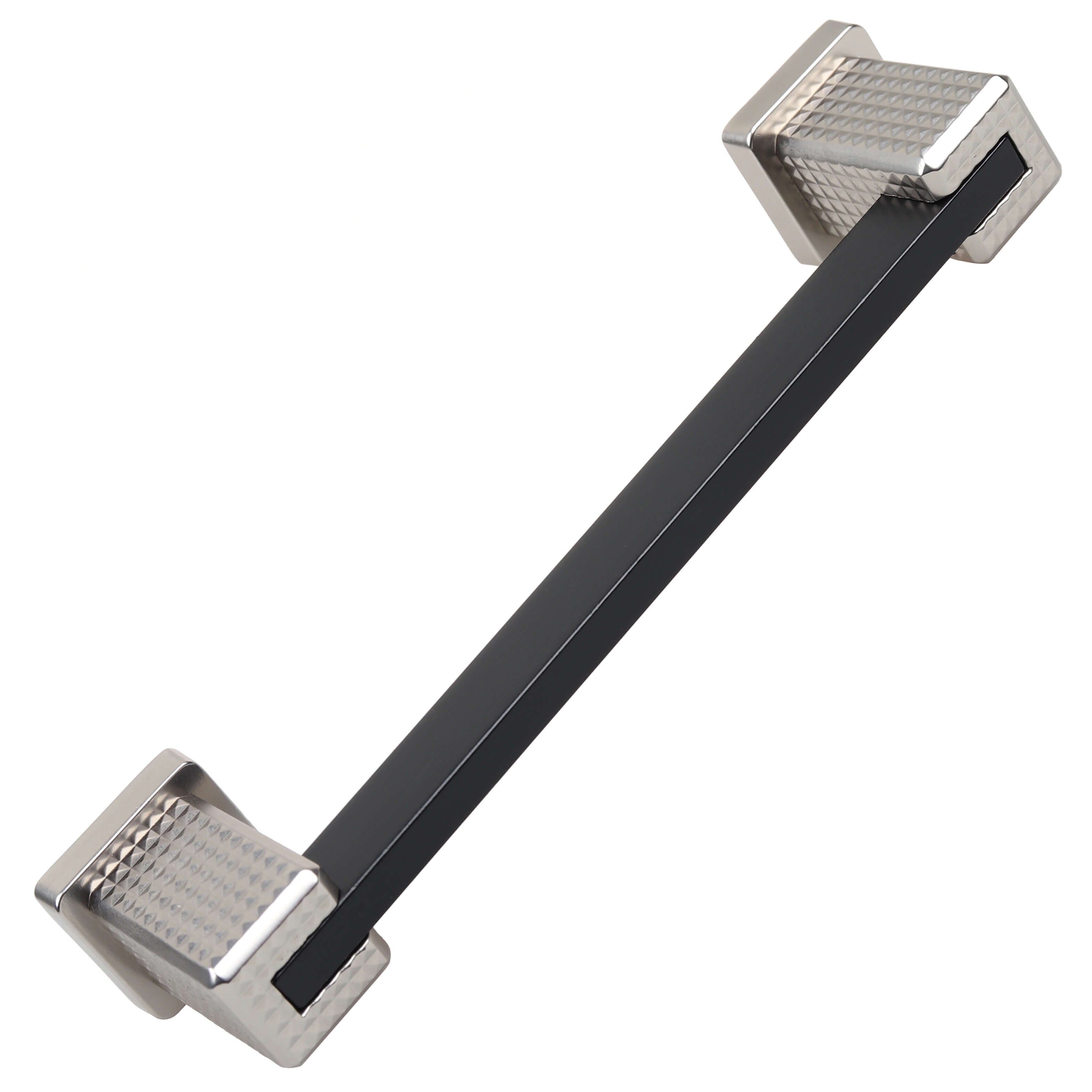 5 In. Center Modern Flat Embossed Matte Black Cabinet Pulls 10 Pack