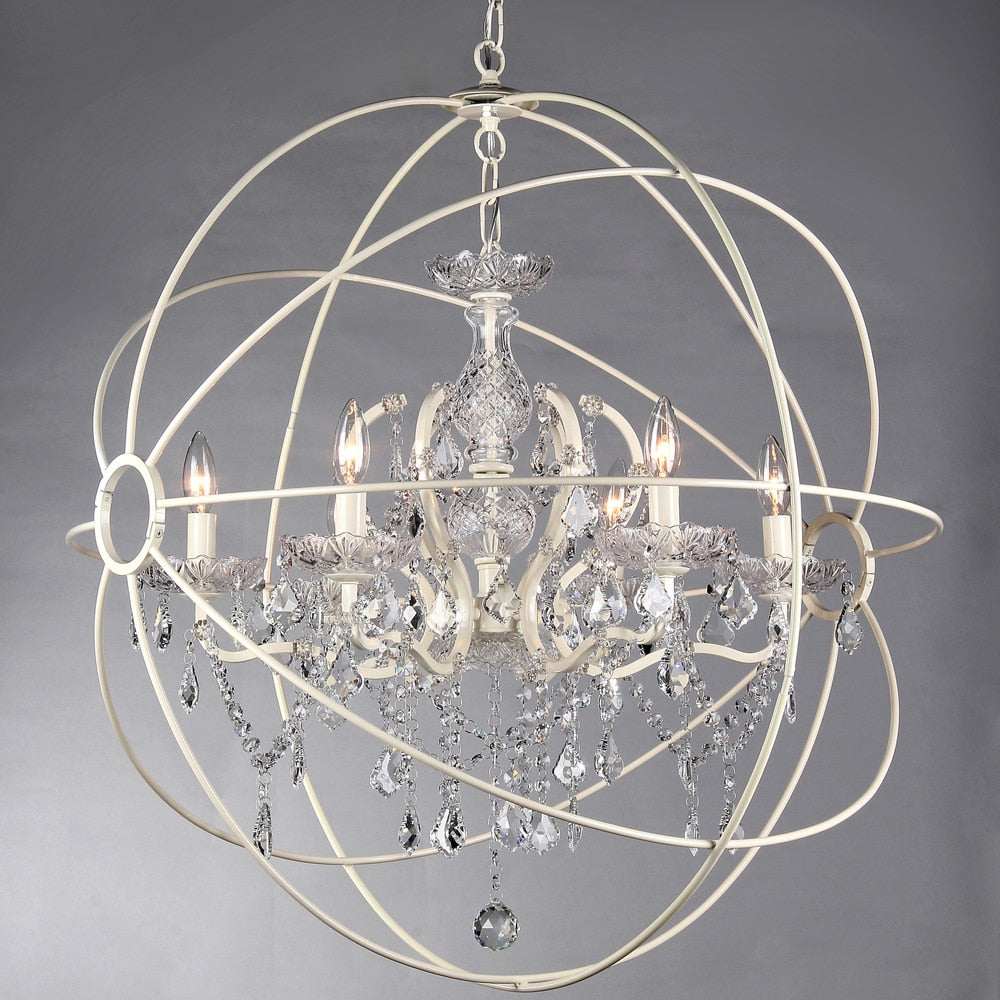5 Light 22 Inch Rosielee White Chandelier