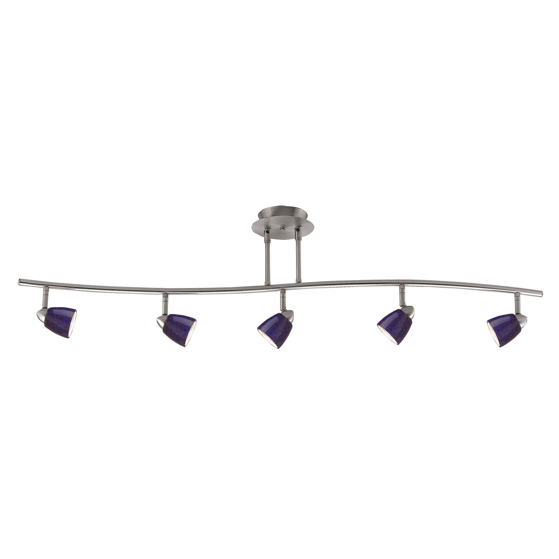 Orbit Blue And Silver Tone Metal 120 Volt 50 Watt 5 Light Gu 10 Track Lighting Fixture