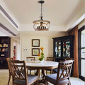 5 Light Dining Light Iron Wood Modern Shade Of Lights Black Gray Dining Room Table Light N A