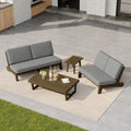 5 Seat Casual Teak Wood Removable Cushion Sofa Conversation Set
