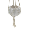 5 X 5 Ceramic Macrame Hanging Planter Matte White