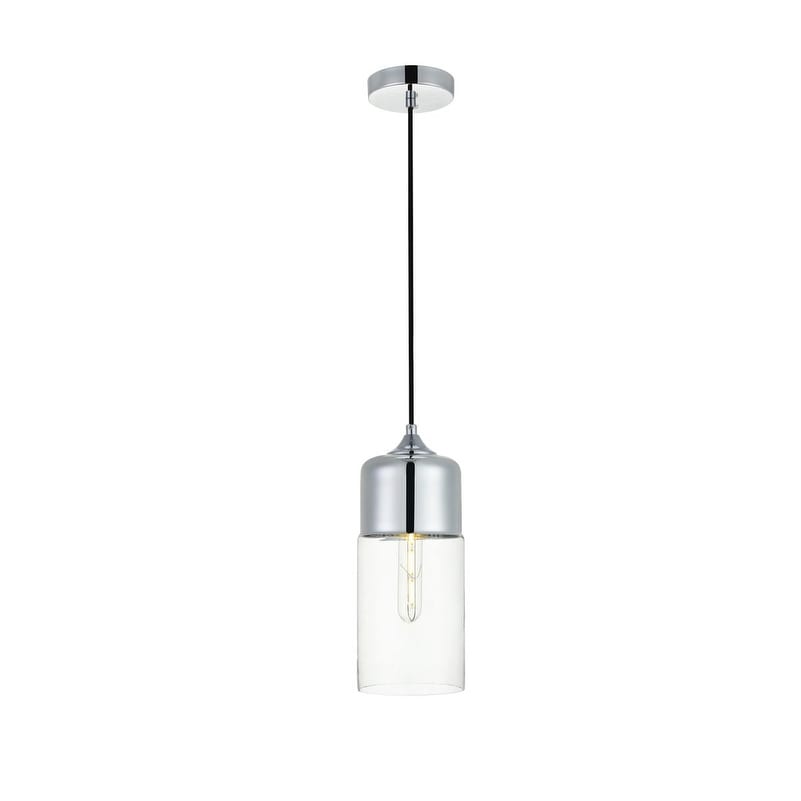 1 Light Pendant With 5 Inch Clear Glass
