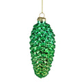 5.25 Shiny Green Pinecone Glass Christmas Ornament